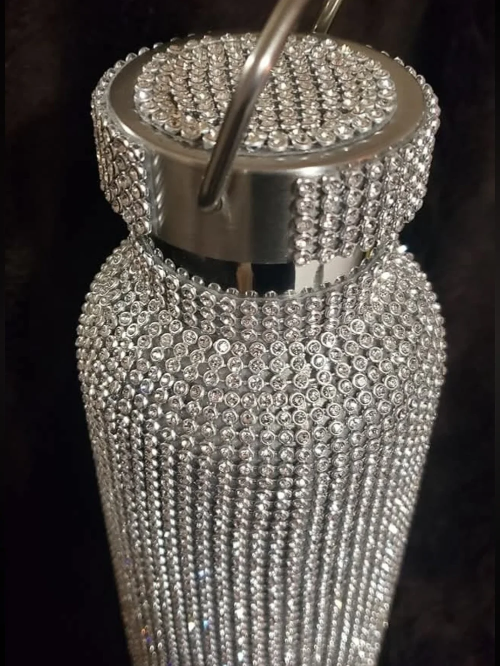 Crystal Rhinestone Water Bottle - Silver Bling